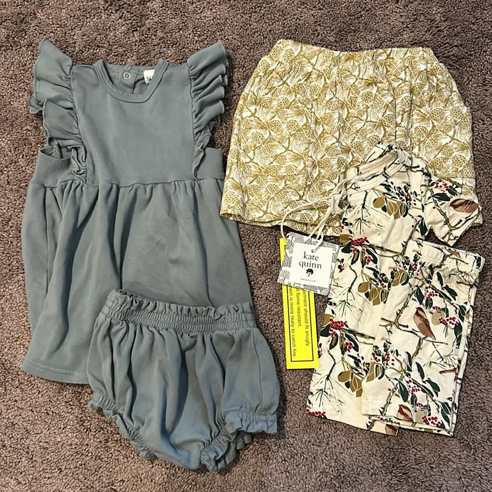 Kate Quinn & Mai Bee small shop 12/18 dress with bloomers, skirt & matching set